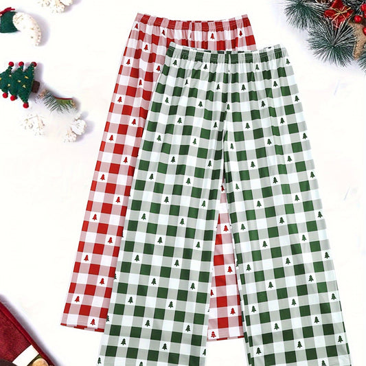 2 Pack Women's Plus Size Christmas Sleepwear Bottoms Set