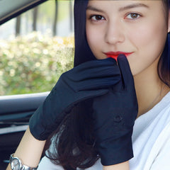 Solid Embroidered Gloves Women Sun Protection Warm Gloves