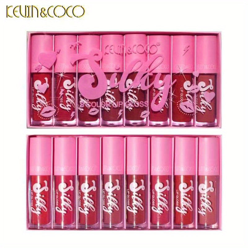 KEVIN&COCO 8-Piece Lip Gloss Box Velvet Mist Gloss Lip Glaze