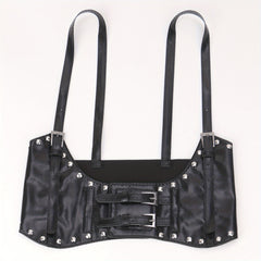  Underbust Waist Belt PU Leather Corset Wide Belt