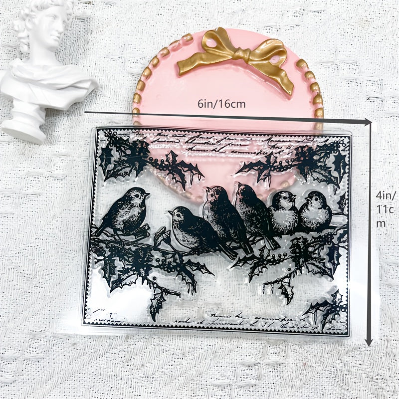 Bird Background Transparent Stamp Silicone Stamp DIY Card Decoration