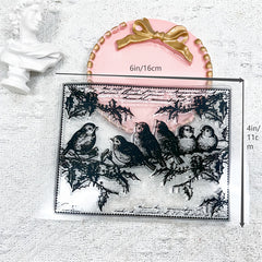 Bird Background Transparent Stamp Silicone Stamp DIY Card Decoration