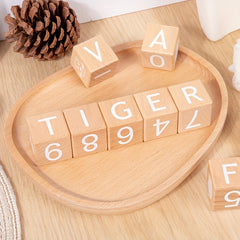 Wooden Alphabet Blocks Educational Toy for Learning ABCs Sensory Play