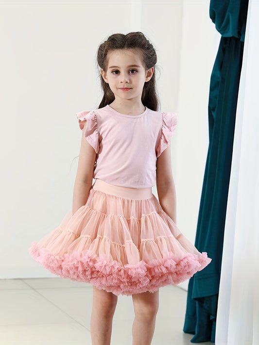 Toddler Girls Mesh Tutu Skirt for Birthday Party Dance Performance