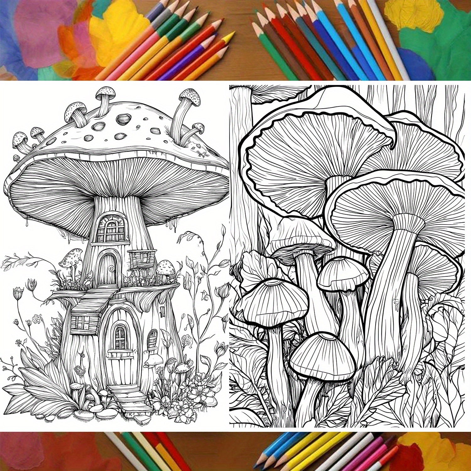Miracle Mushroom Coloring Book with Writing and Drawing Board