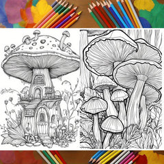 Miracle Mushroom Coloring Book with Writing and Drawing Board