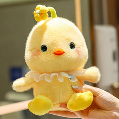 Yellow Flower Chick Plush Toy Soft Polyester Holiday Gift