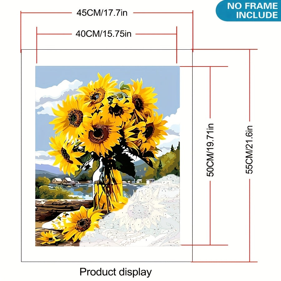 DIY Paint by Numbers Kit Sunflower Hand Painted Craft Ideal Gift