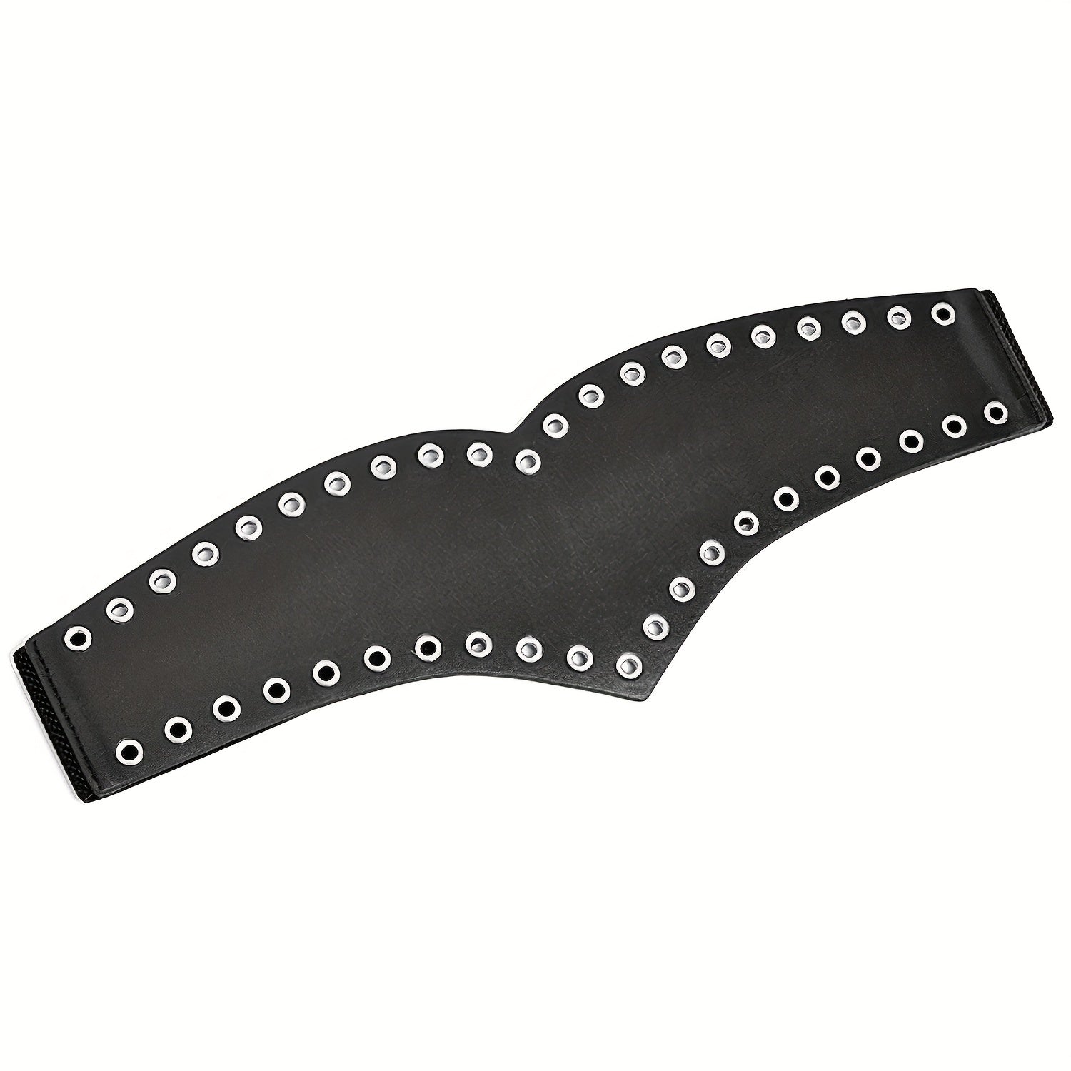 Eyelet Hollow Out Wide Belt Punk Elastic Waistband