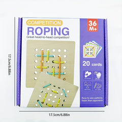 Colorful Wooden DIY Threading Board Educational Rope Toy