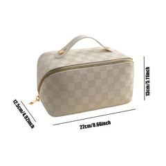 Large Capacity Travel Cosmetic Bag Waterproof PU Leather Makeup Organizer