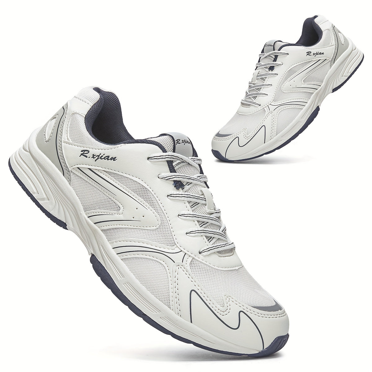 Men's Mesh Running Shoes Breathable Lace Up Sneakers for Outdoor Activities