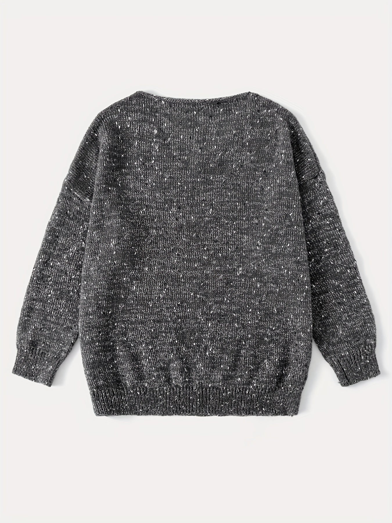 Long Sleeve Drop Shoulder Sweater Loose Casual Sweater Women's Clothing