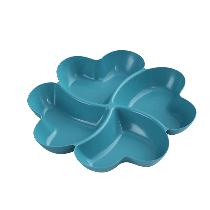 4 Compartment Heart Shaped Serving Dish Tray Unbreakable Chip & Dip Platter