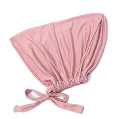 Adjustable Inner Under Hijab Cap With Ties Back Under Scarf Solid Bonnet Caps