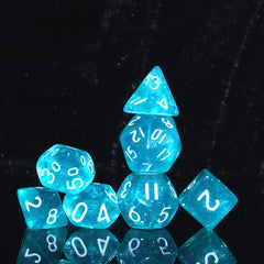 Mini Acrylic Dice Set Monochrome Style - Set of 7
