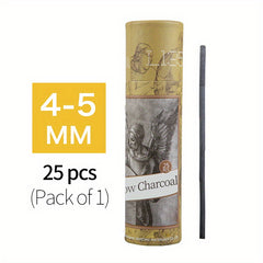 25pcs Willow Charcoal Sticks Natural Charcoal For Artists Beginners