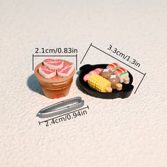 Dollhouse Mini BBQ Set for Toy House Decor