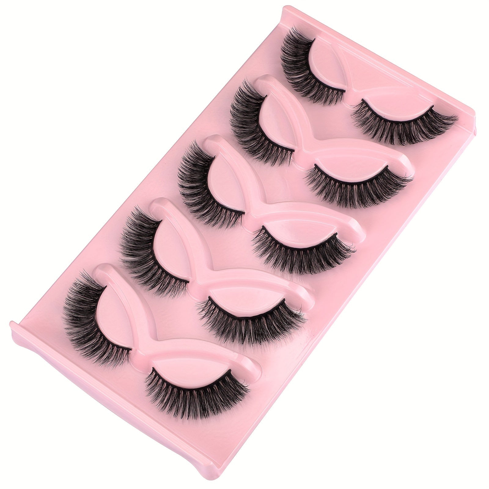 Fluffy Cat Eye False Eyelashes Natural Look Wispy Curl Strip Lashes