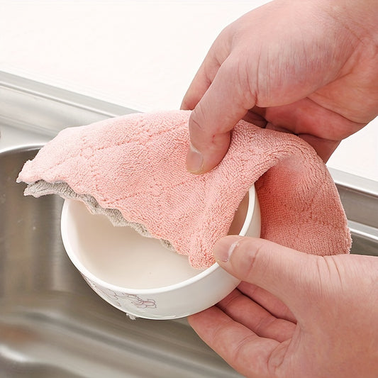 2pcs Vintage Kitchen Dish Cloth Soft Cleaning Rag Reusable Towel