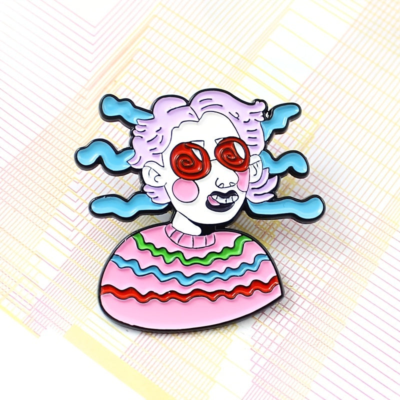 Cartoon Blindfolded Boy Halloween Brooch
