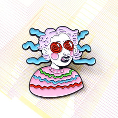 Cartoon Blindfolded Boy Halloween Brooch