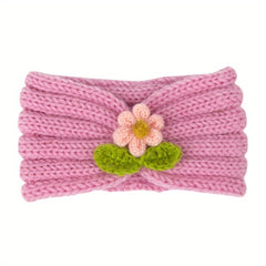 Knitted Headband Small Flower Hairband for Baby Kids Girls