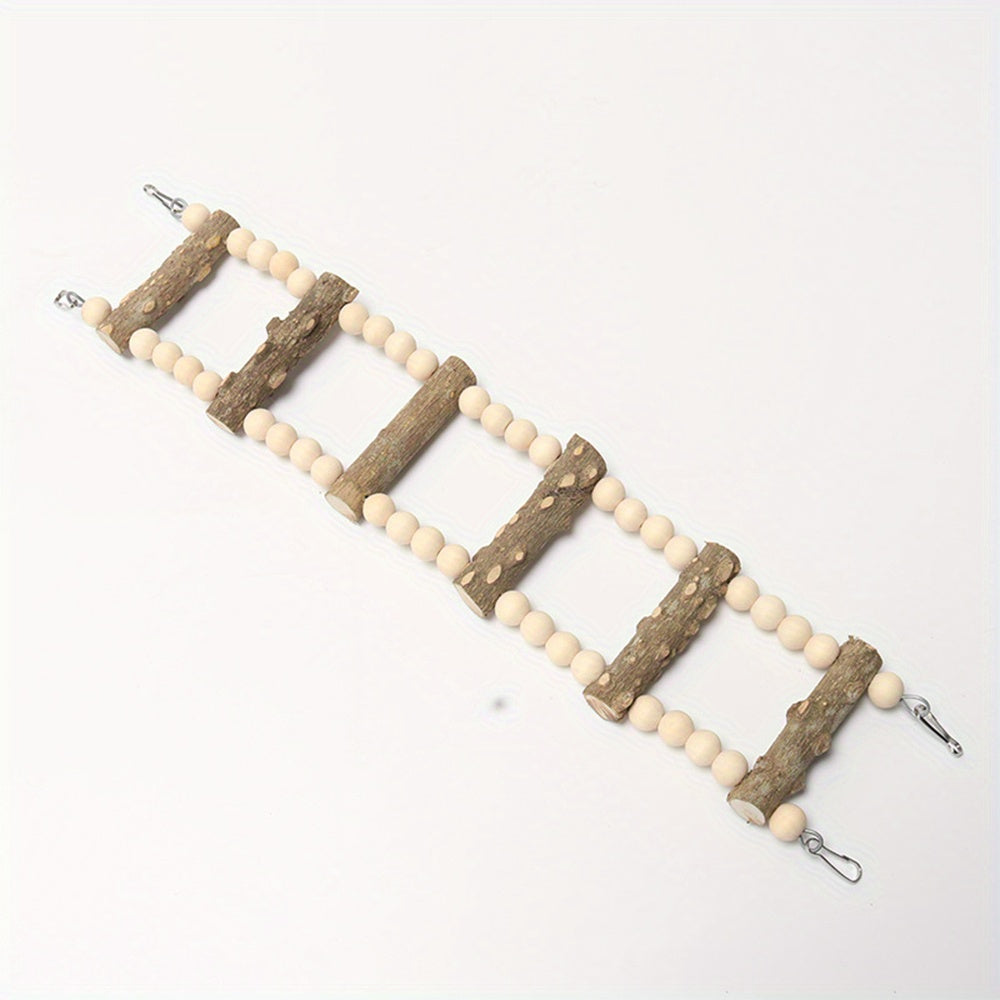 Solid Wood Beads Decor Parrot Bridge Ladder Bird Toy
