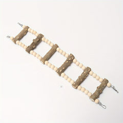 Solid Wood Beads Decor Parrot Bridge Ladder Bird Toy