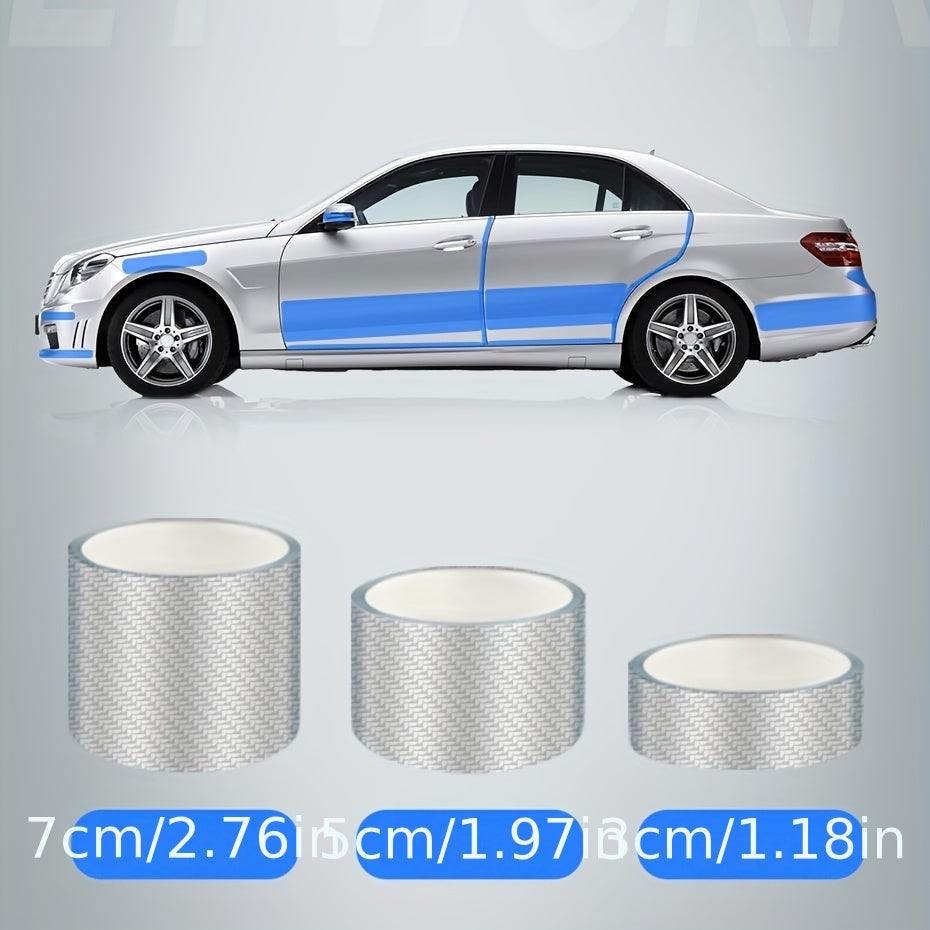 Carbon Fiber Pattern Transparent Car Threshold Rearview Mirror Stickers