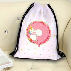 Waterproof Cow Print Drawstring Backpack for Outdoor Sports