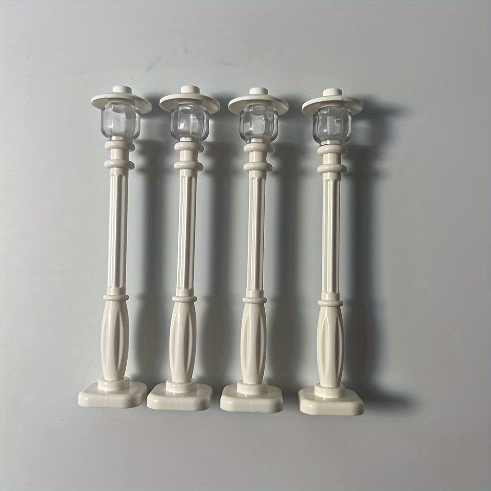 4pcs Yellow Street Light Building Block Accessory