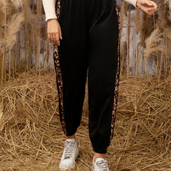  Casual Sweatpants Women's Plus Leopard Print Elastic Sports Pants