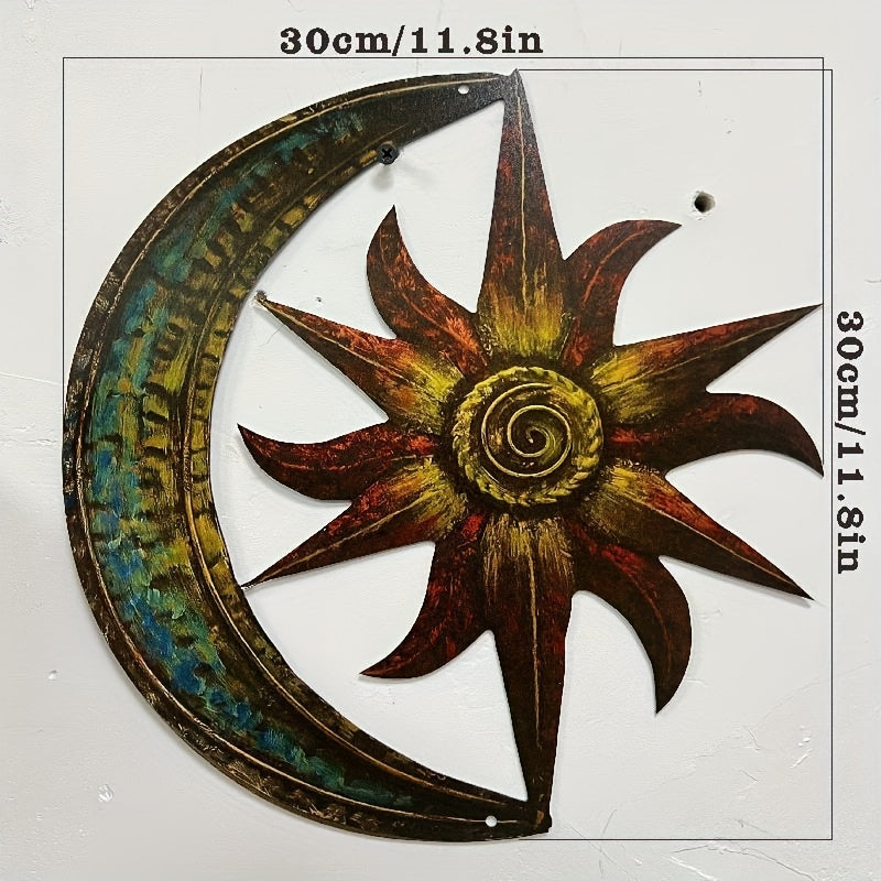 Metal Sun Moon Wall Decor Outdoor Sun Wall Art Garden Decor