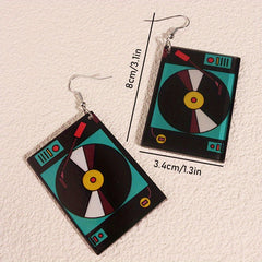 Y2K Music Tape Record Radio Dangle Earrings Acrylic Material