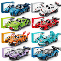 86pcs Building Block Pull Back Racing Car Fun Racing Experience Toy