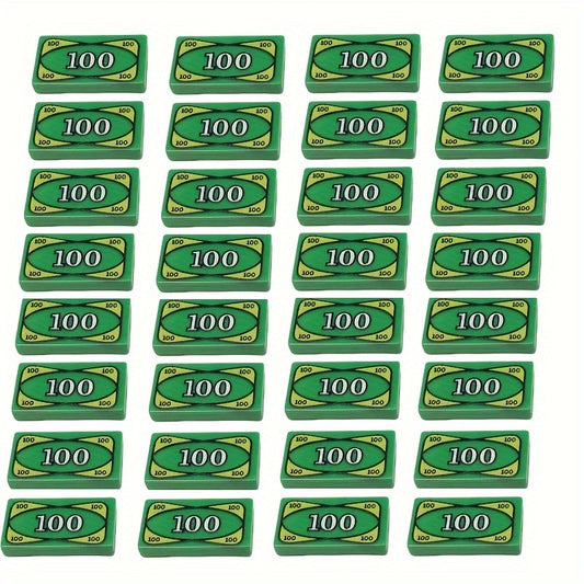 100 Dollar Bill Print 1x2 Interlocking Bricks DIY Money Tile Accessories