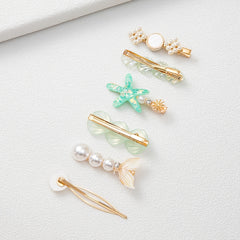 6pcs Ocean Series Hair Clip Vintage Seashell Starfish Hair Accessories