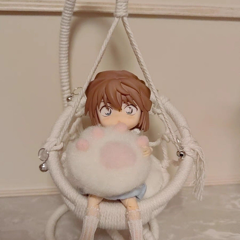 BJD Dollhouse Hanging Chair Swing Hammock Set 1:12 Scale