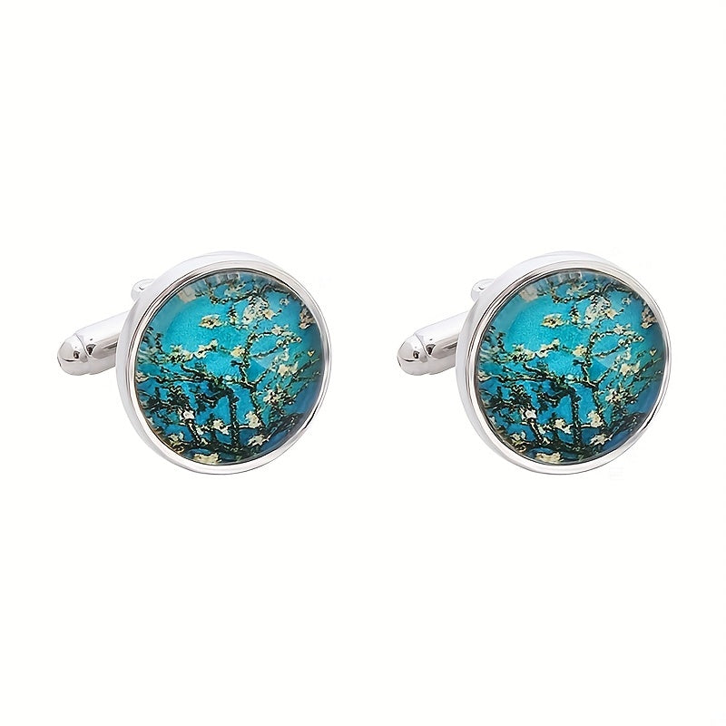 Tree Of Life Round Cufflinks Men's Shirt Metal Buttons Suit