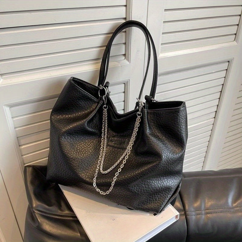 Lychee Pattern Tote Bag with Chain Decor