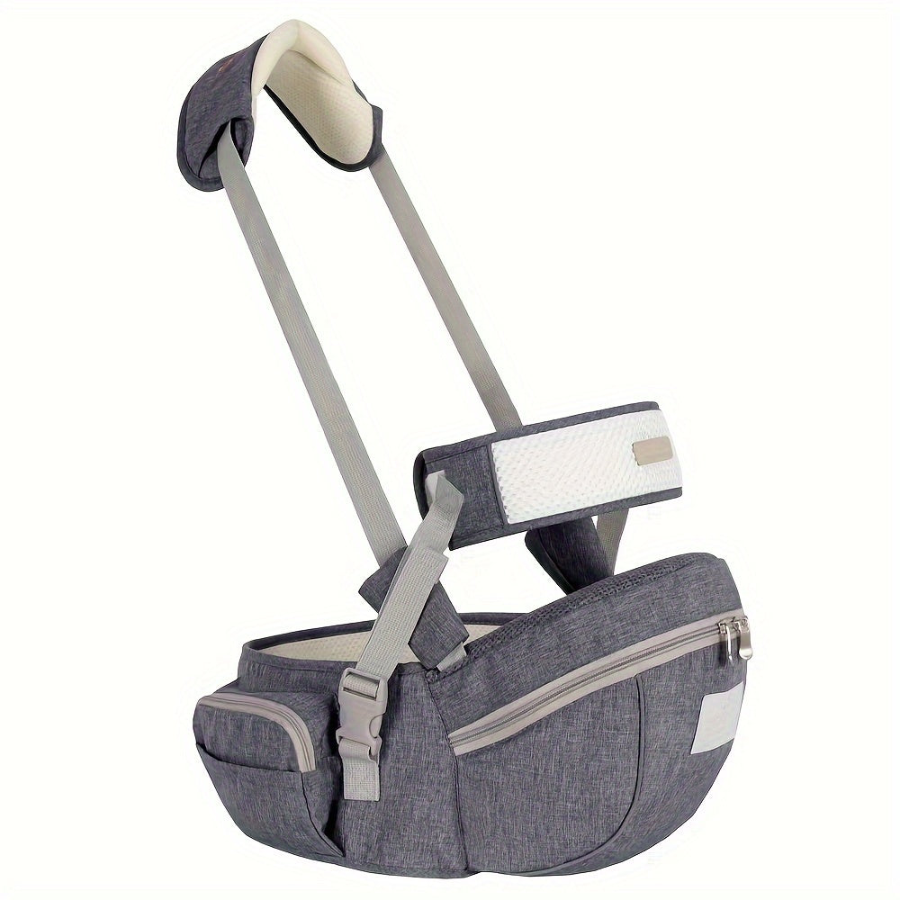 Baby Grey Hip Seat Carrier Waist Seat With Storage Pocket