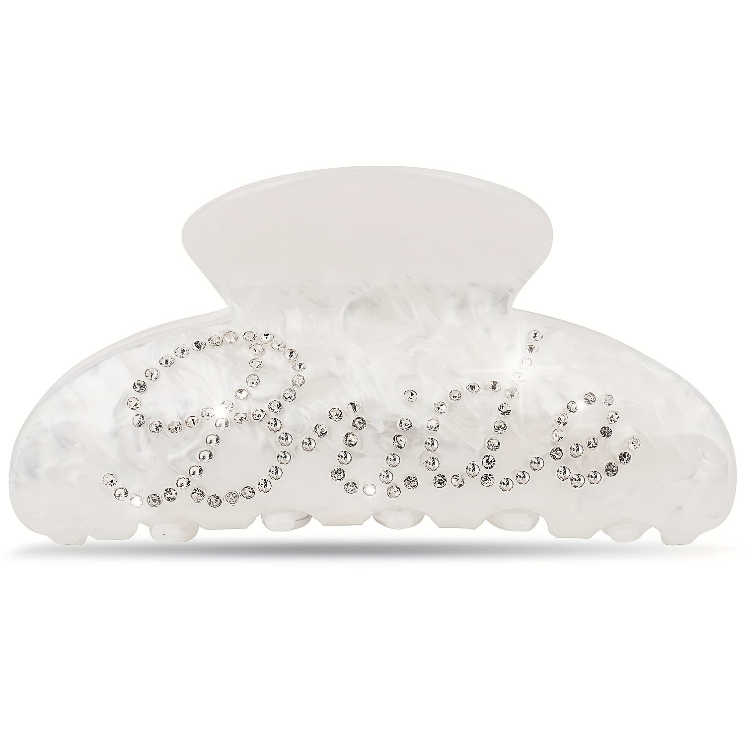 Acrylic Bridal Hair Claw Clip With Rhinestone Bride Sign Hair Accessory