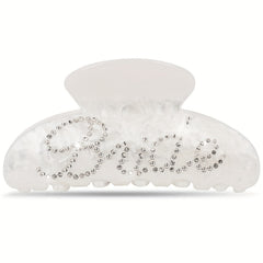 Acrylic Bridal Hair Claw Clip With Rhinestone Bride Sign Hair Accessory