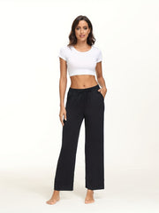Elastic Waist Breathable Sweatpants Sports Running Wide Leg Pants