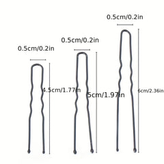 50pcs U Shaped Metal Hair Pin For Bun Wedding Hair Styling