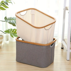 Bamboo Fabric Laundry Basket Toy Storage Box