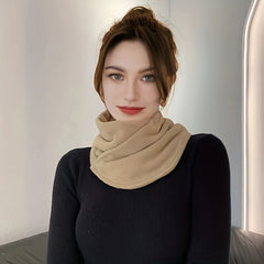 Solid Snap Neck Gaiter Thickened Warm Neck Cover Winter Outdoor Windproof Scarf