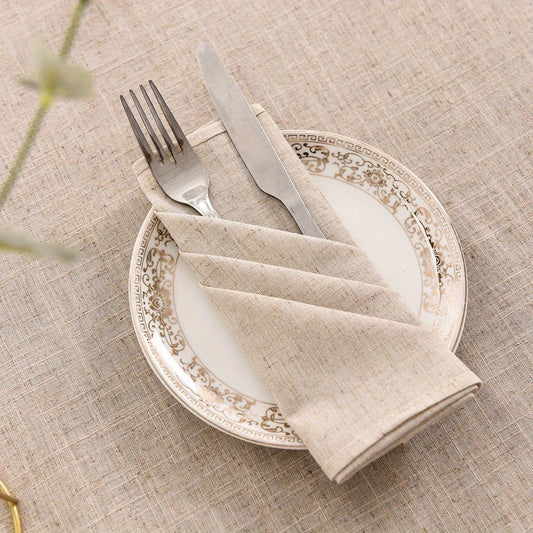 6pcs Beige Linen Napkins for Restaurant and Hotel Decor