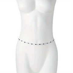 Vintage Green Crystal Waist Chain Metal Belly Girdle Women